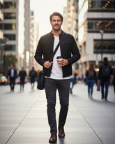 Vicenza – Classic Black Biker Leather Jacket for Men